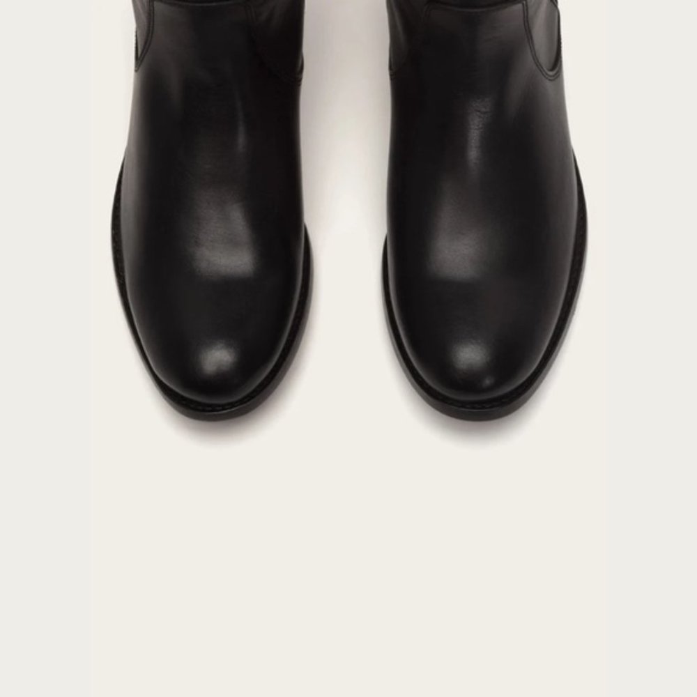 Frye Melissa Stud Black BackZip Tall Leather Boots - Picture 5 of 16